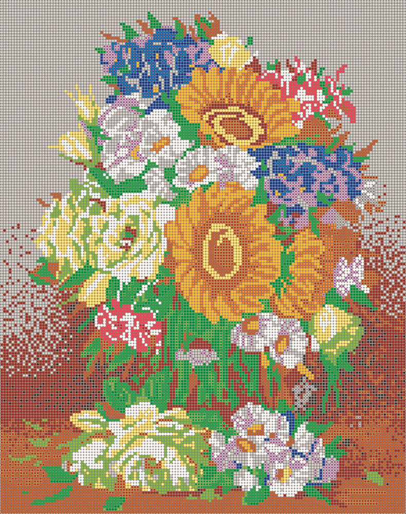 Набор для вышивания бисером Тайвань, Светлица картина Садовые цветы 24х30 см, все для творчества и рукоделия #1