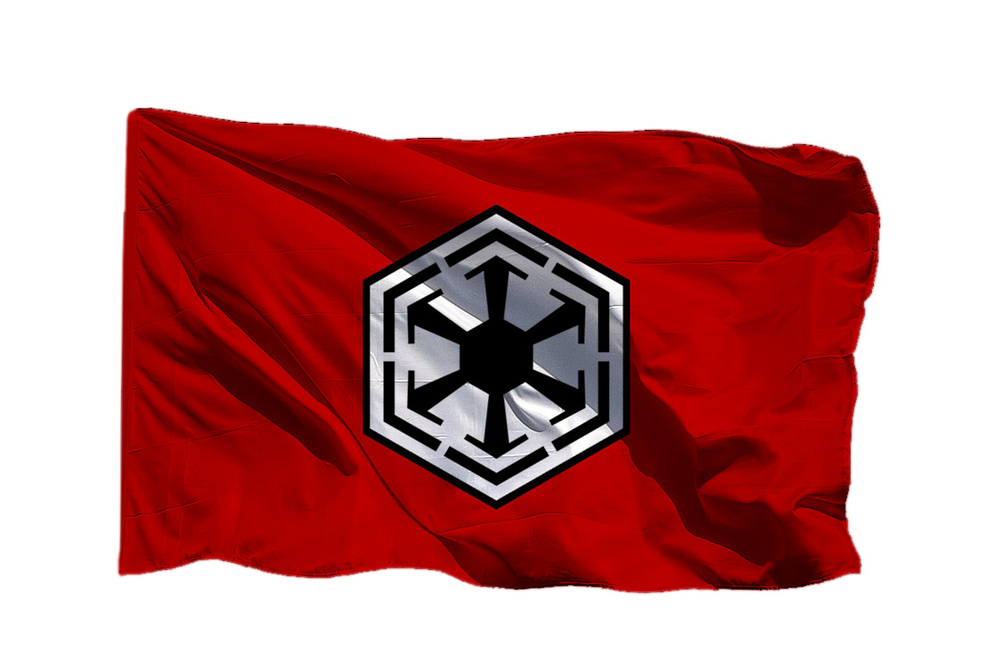 Флаг Галактической Империи Ситхов из Звёздных войн на шёлке, 70х105 см для ручного древка  #1