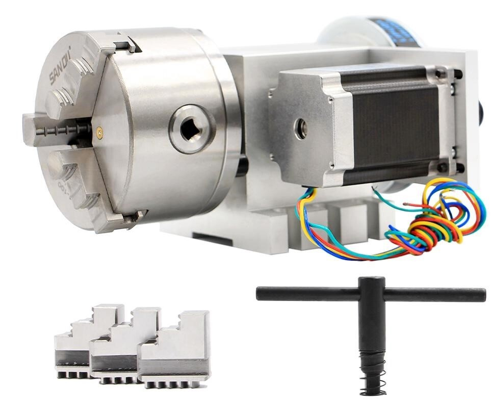 Поворотная ось вращения для ЧПУ, четвертая координата, 100 мм, 3-х кулачковый  #1