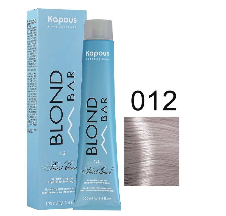 Kapous Professional Крем-краска BLOND BAR для окрашивания волос 012 BB Ледяной жасмин с экстрактом жемчуга #1