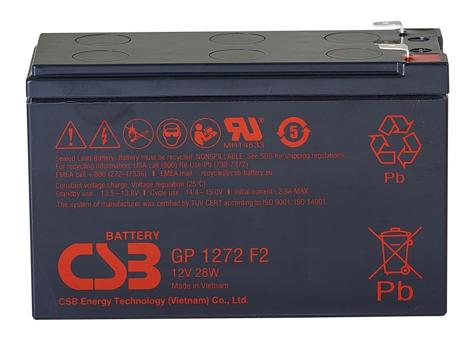 Аккумуляторная батарея CSB GP 1272 F2 12В 7.2Ач /12V 7.2Ah (28W) для детского электромобиля/ИБП  #1