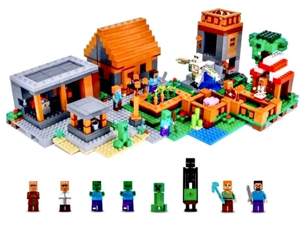 Конструктор Minecraft Игрушка Майнкрафт My World набор "Деревня в Лесу" 803 детали / 8 фигурок ( большая #1