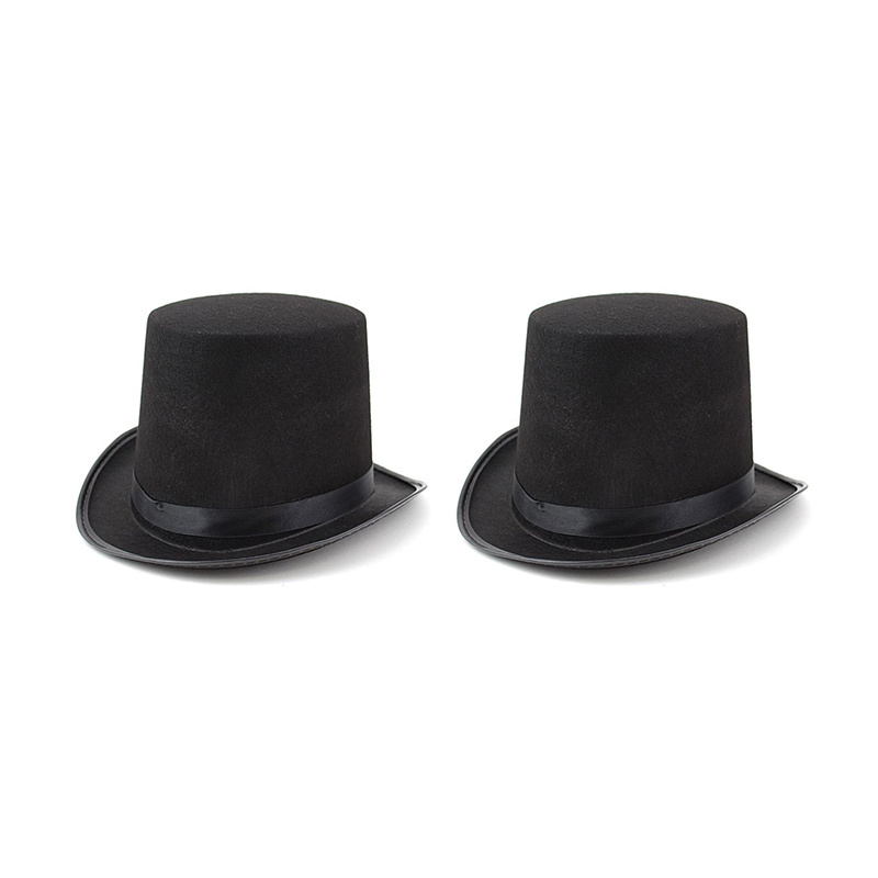 Цилиндр черный фетровый, шляпа карнавальная размер 59-60 (Набор 2 шт.)  #1