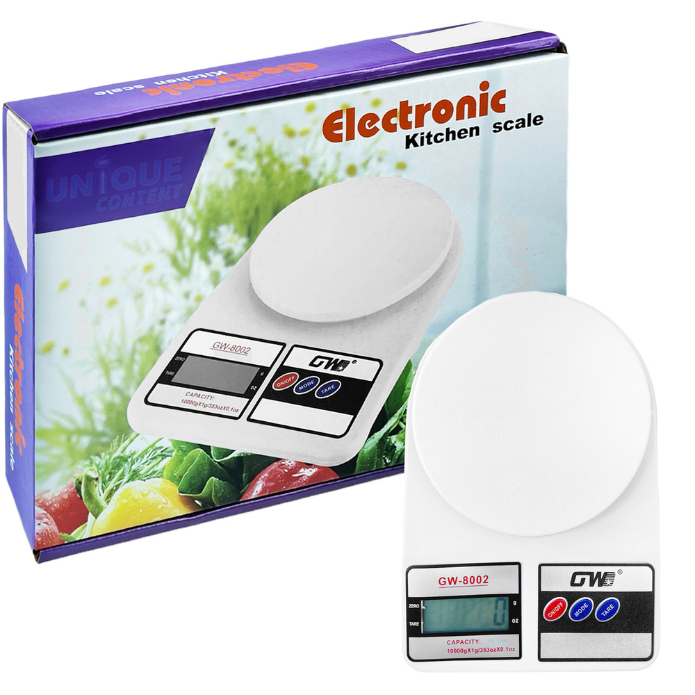 Весы кухонные электронные Electronic Kitchen scale до 10 кг GW-8002 + БАТАРЕЙКИ В ПОДАРОК  #1