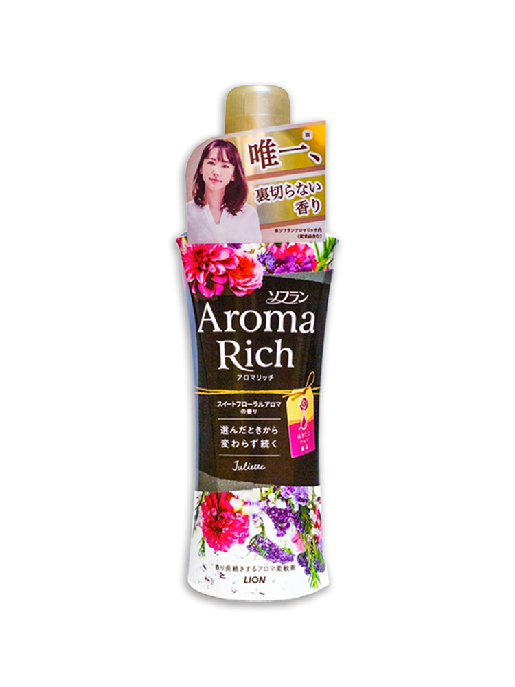 LION Кондиционер для белья Aroma Rich с ароматом белых цветов и смородины 480 мл Япония  #1