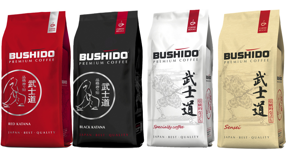 Кофе в зернах Bushido НАБОР 227г х4шт (Red, Black, Specialty, Sensei) Coffe Beans Нидерланды  #1