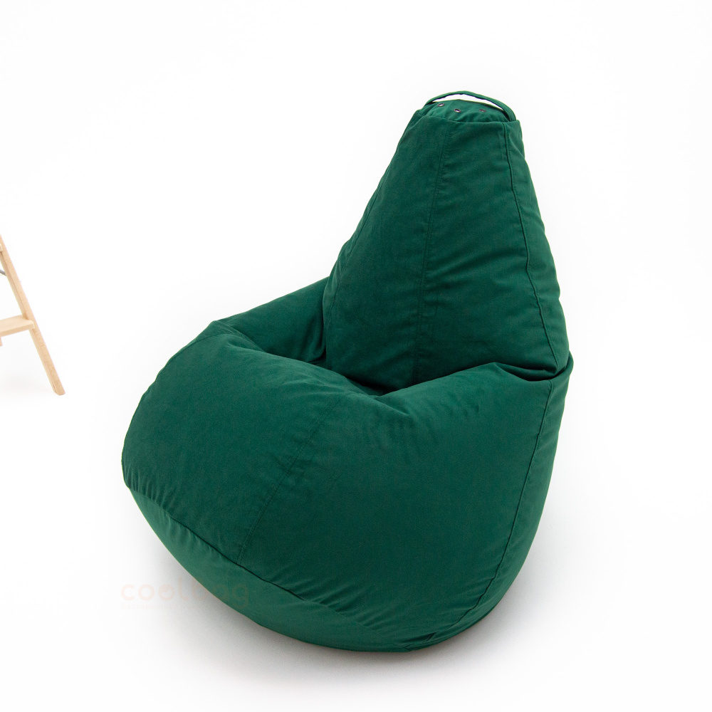 coolbag Кресло-мешок Груша, Микровелюр, Размер XXL,зеленый, темно-зеленый  #1