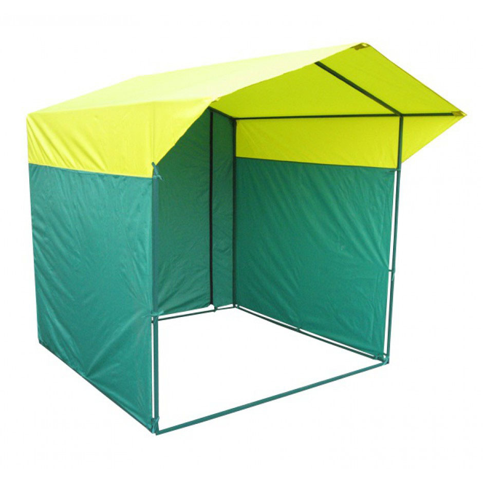 Палатка торговая Митек Домик 1.5х1.5 желто-зеленый #1
