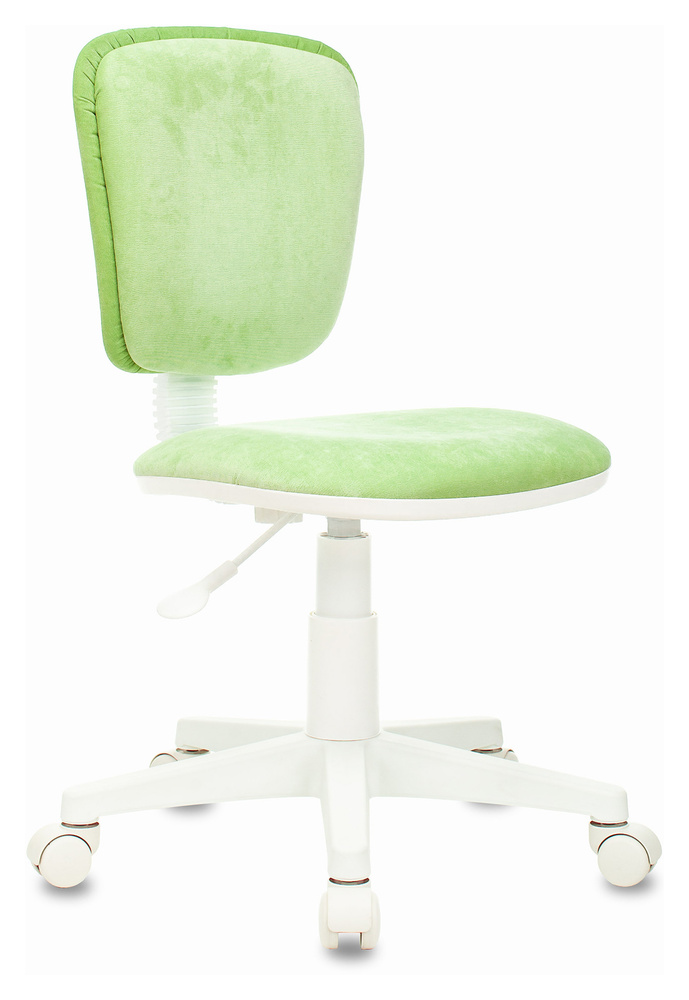 Кресло детское Бюрократ CH-W204NX/VELV81 светло-зеленый/белый, ткань микровельвет, без подлокотников #1