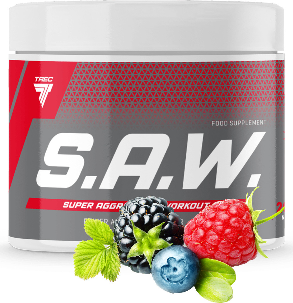 Предтренировочный комплекс SAW лесные ягоды 200 г. Trec Nutrition, выносливость, энергия, спортпит, предтрен, #1