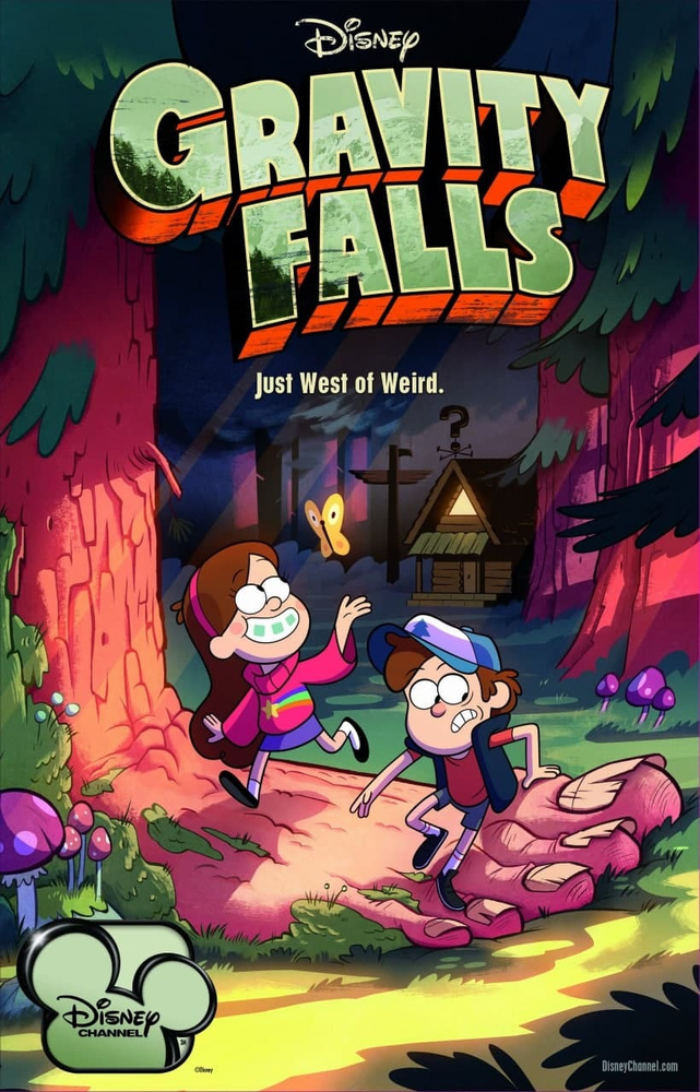 плакат, постер Гравити Фолз (Gravity Falls, 2012-2016г) на холсте, размер 60х84см  #1