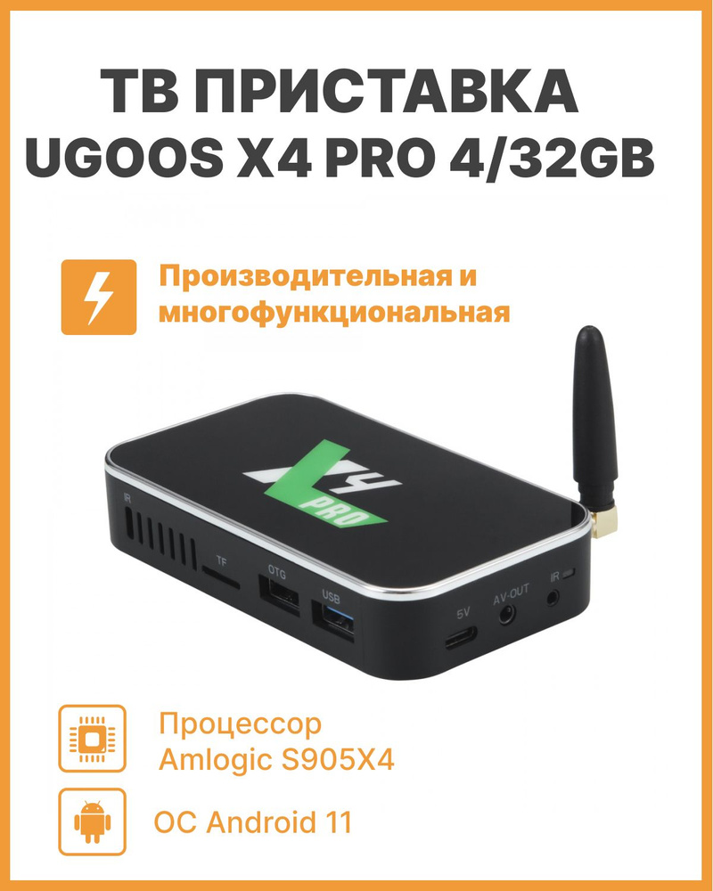 ТВ-приставка Ugoos X4 Pro Amlogic S905X4 4/32 Гб #1