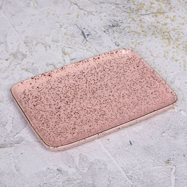 Блюдо керамическое "Pink Stone" 25,5х18,5х2,3см #1