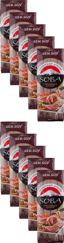 Макаронные изделия Sen Soy Soba Лапша гречневая, комплект: 10 упаковок по 300 г  #1