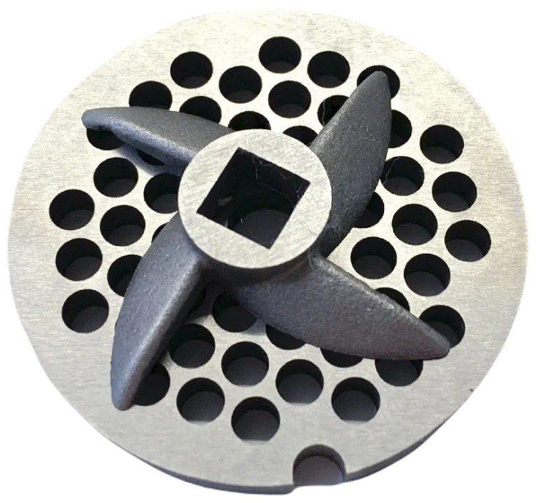 Базовый набор для электромясорубки РАТЕП (нож-серп + решетка №2, Д-54/8мм - сталь)  #1