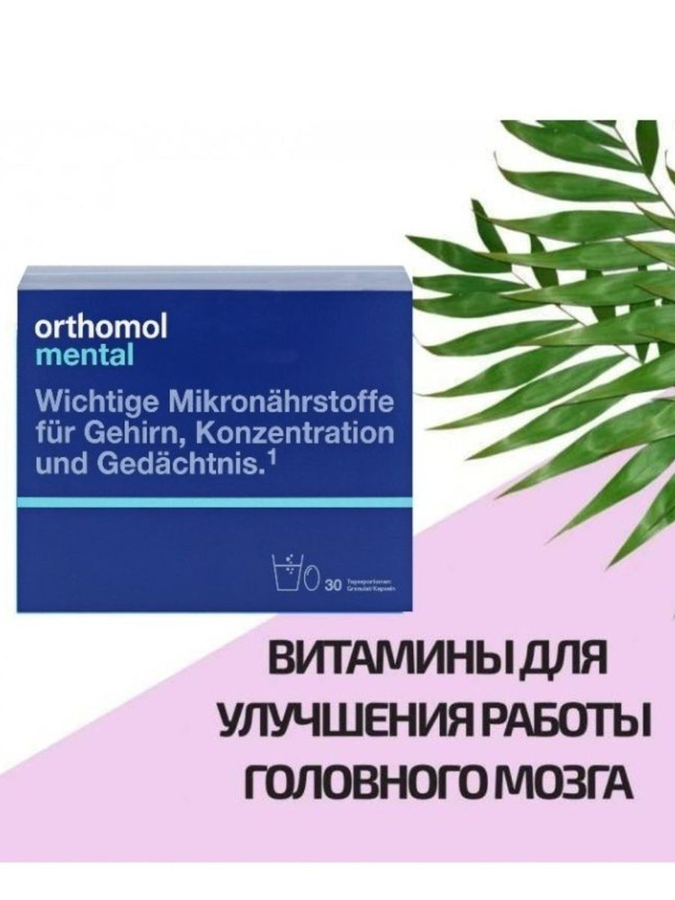 Ортомол Ментал (Германия) ORTHOMOL MENTAL / Порошок + капсулы / 60 пакетиков / 30-дневный курс / Витамины #1