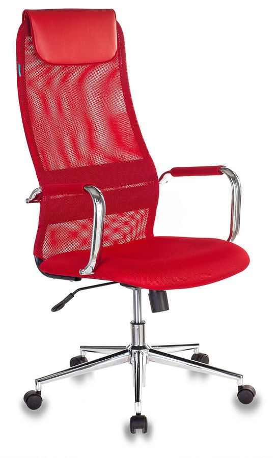 Кресло руководителя Бюрократ KB-9N/R/TW-97N цвет красный TW-35N TW-97N, материал сетка и ткань, с подголовником, #1
