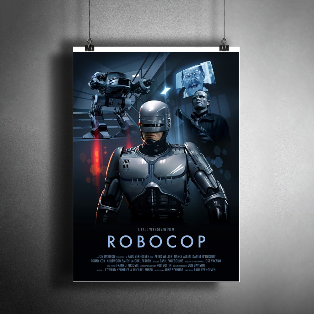 Постер плакат для интерьера "Фильм Пола Верховена: Робокоп. RoboCop" / Декор дома, офиса, комнаты, квартиры, #1