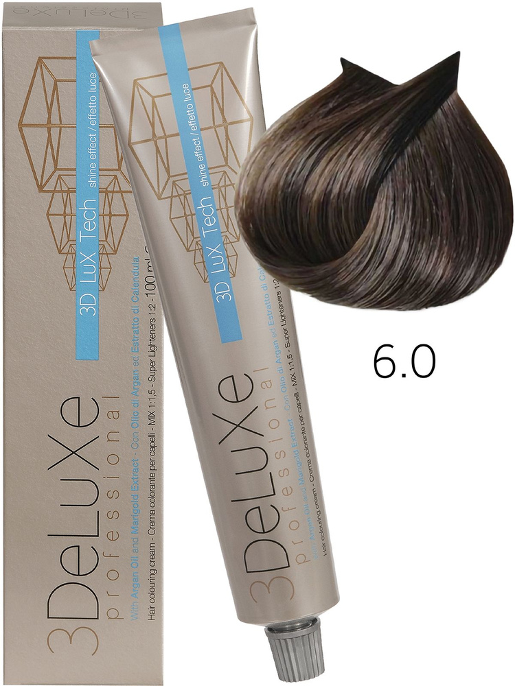 3DELUXE PROFESSIONAL 6.0 Крем-краска для волос ТЕМНЫЙ БЛОНДИН, 100мл  #1