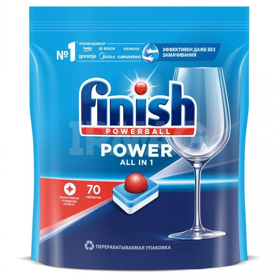 Таблетки для посудомоечной машины Finish Power бесфосфатные 70 шт  #1