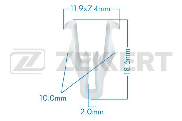 Zekkert Клипса крепежная автомобильная, 10 шт. #1