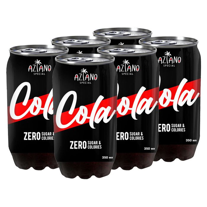 Газированный напиток Aziano Cola Zero со вкусом колы (без сахара), 350 мл (6 шт)  #1