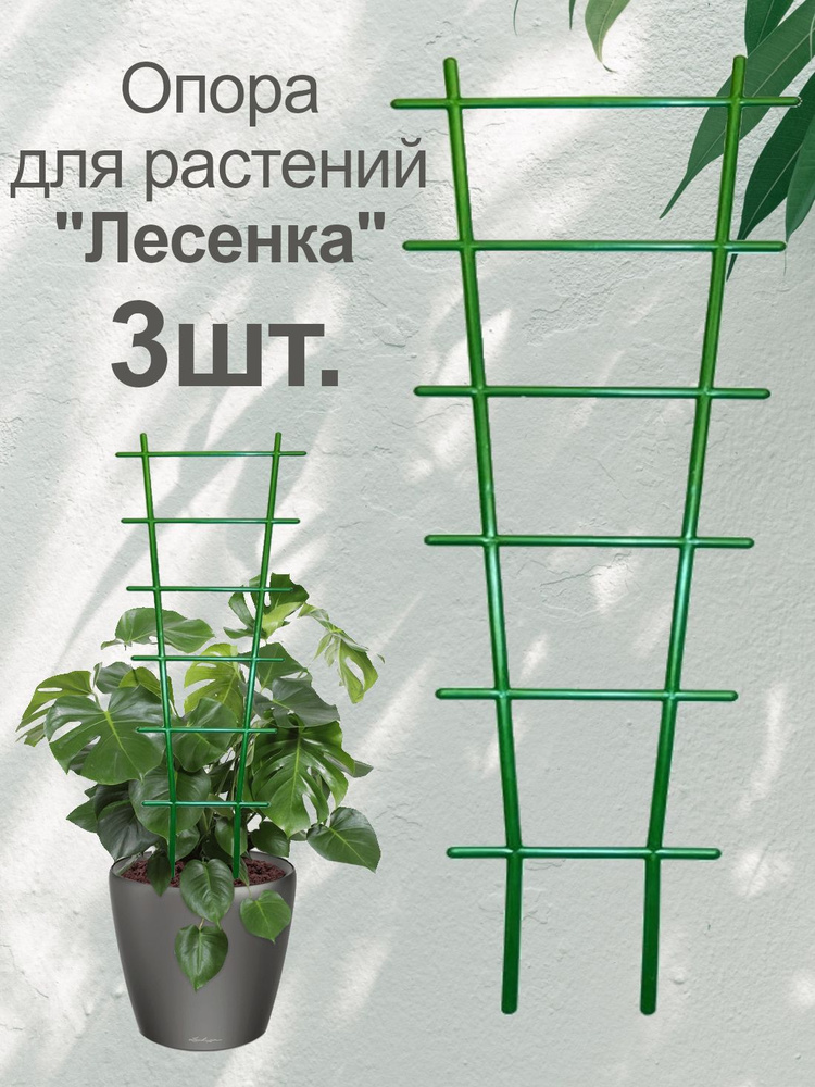 Подставка (опора) для комнатных растений "Лесенка", 56*18,5 см (3 шт.)  #1