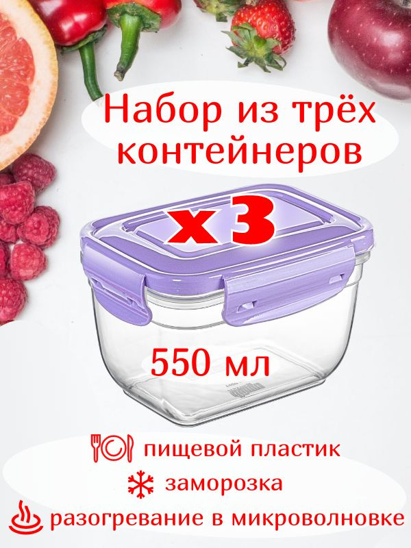 DD Style Контейнер пищевой, 0,55 л, 3 шт #1