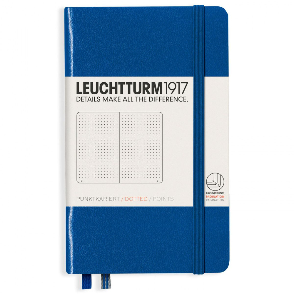 Записная книжка Leuchtturm Pocket A6 Royal Blue твердая обложка 187 стр, 344751  #1
