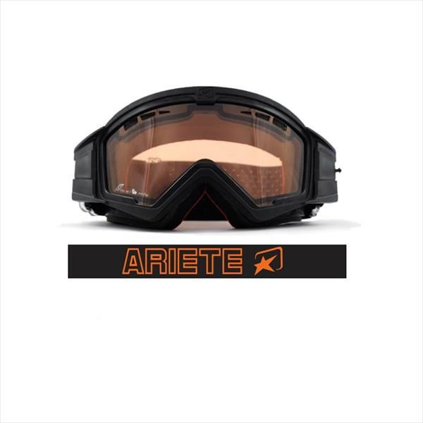 Кроссовые очки (маска) Ariete Mudmax черные со светло-коричневой линзой с вентиляцией  #1