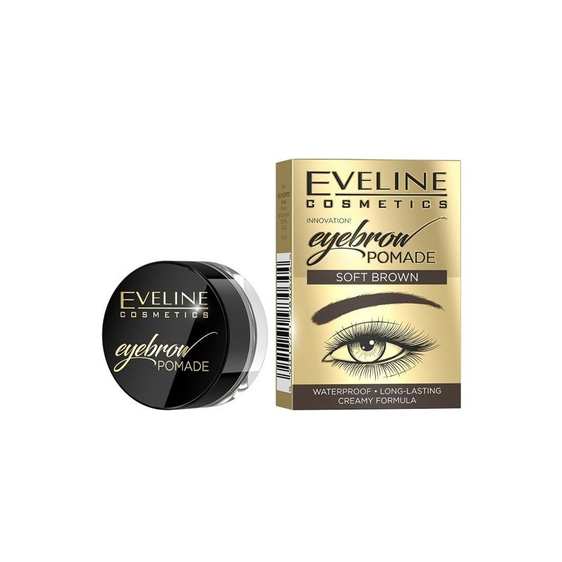 Eveline Cosmetics Помада для бровей EYEBROW POMADE, Тон Soft brown/ Мягкий коричневый 4,5 мл  #1