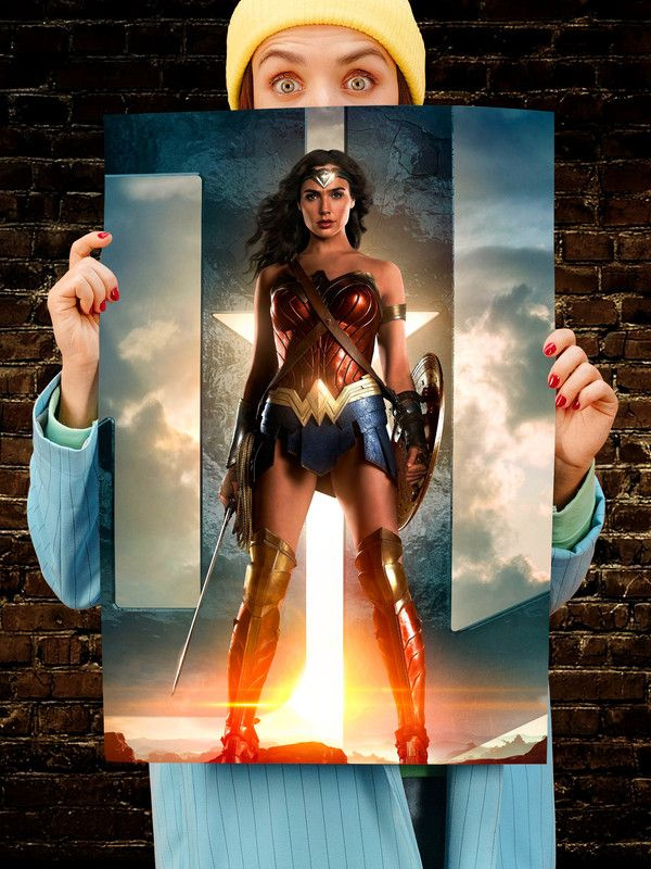 Постер интерьерный Чудо Женщина, 70х46 см. Матовый яркий. Лига справедливости Супергерои  #1