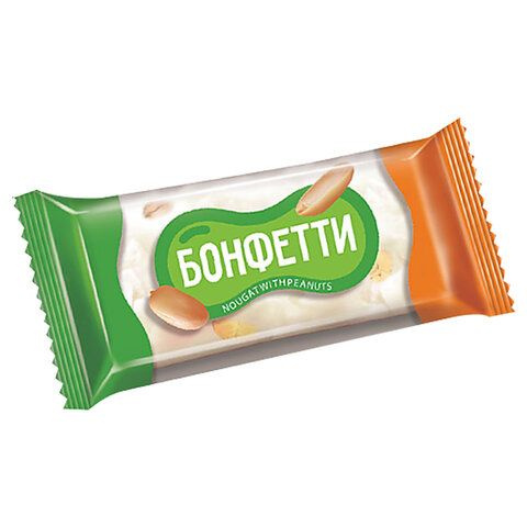 Конфеты БОНФЕТТИ из ванильной нуги с арахисом, 500 г, пакет  #1