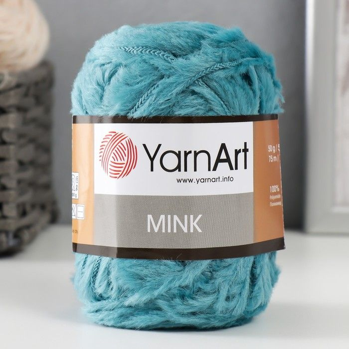 Пряжа для вязания YarnArt "Mink" 100% полиамид 75м/50гр, 349 бирюза #1