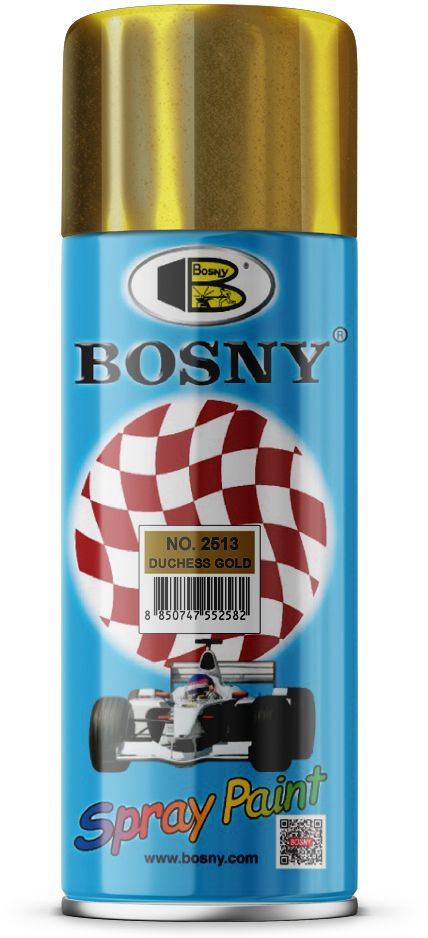 Bosny Аэрозольная краска Быстросохнущая, Глянцевое покрытие, 0.52 л, 0.3 кг, золотой  #1