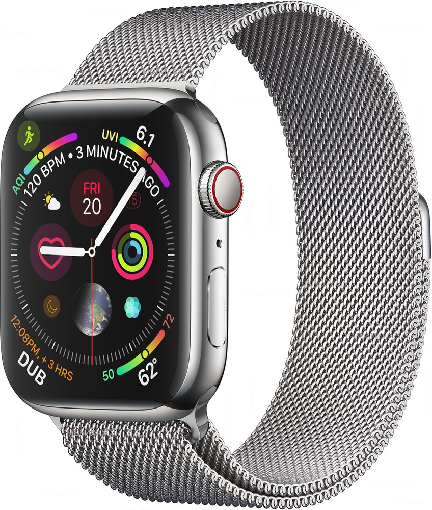 Миланская петля ремешок на Apple Watch в корпусах 38-40-41 mm (любой версии), цвет Серебристый, металлический #1