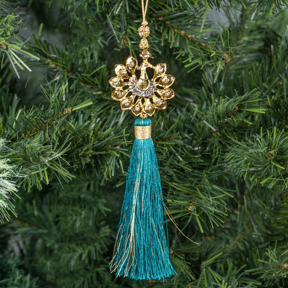 Новогодняя подвеска Pendant Peacock Blue 18 cm #1