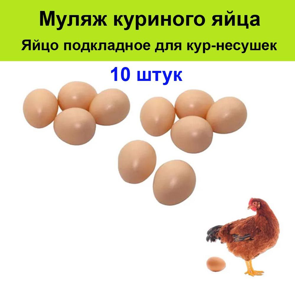 Муляж куриного яйца для кур-несушек -10 штук