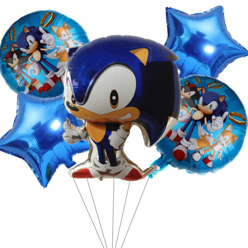 Набор фольгированных шаров 5шт. еж Соник Sonic #1