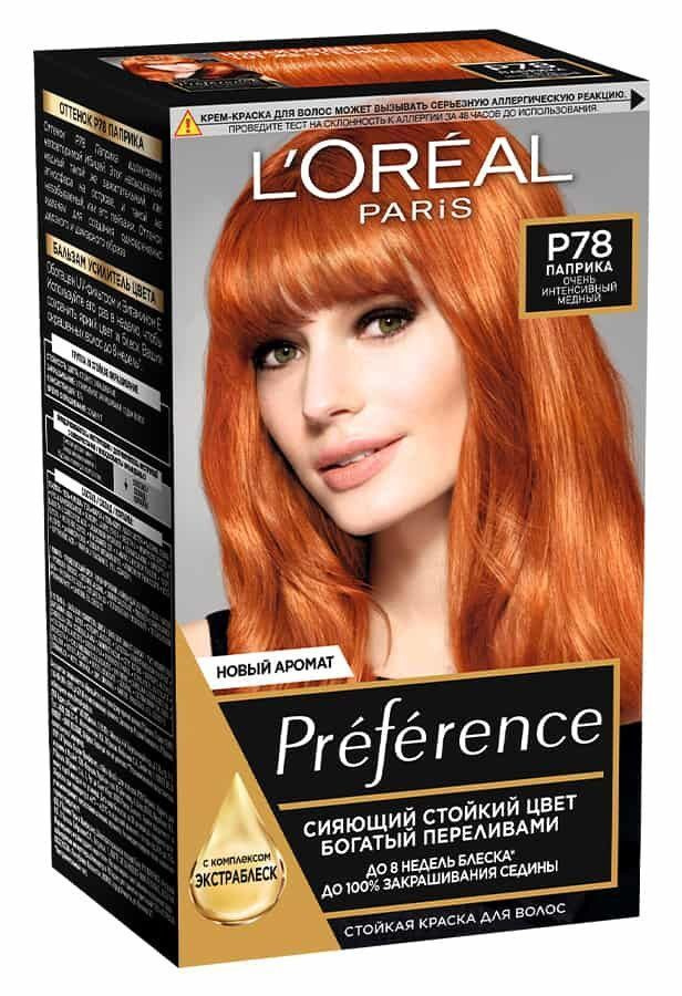 Стойкая краска для волос L'Oreal Paris Preference Р78 Паприка Очень интенсивный медный, 60 мл  #1