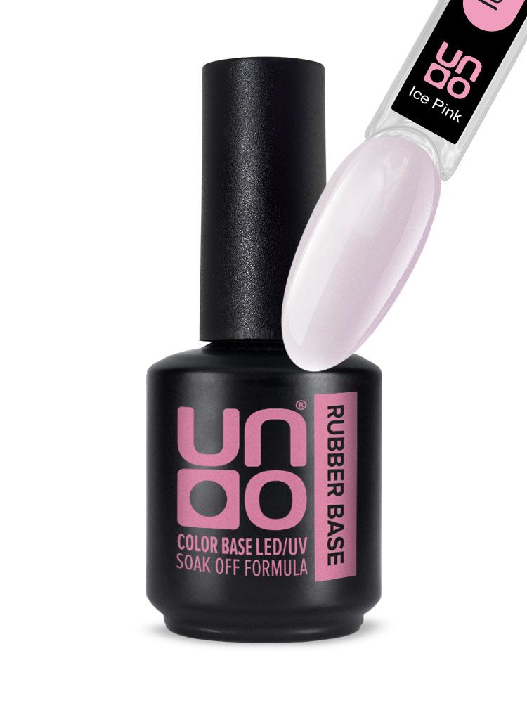 UNO, Камуфлирующая база UNO Rubber Color Base Gel, 12 г Ice Pink #1
