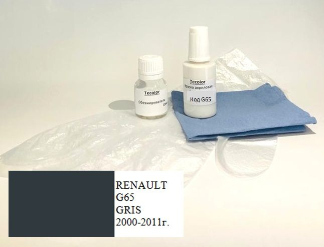 Краска RENAULT,код цвета G65 (название цвета GRIS) + обезжириватель/подкраска РЕНО/набор для локального #1