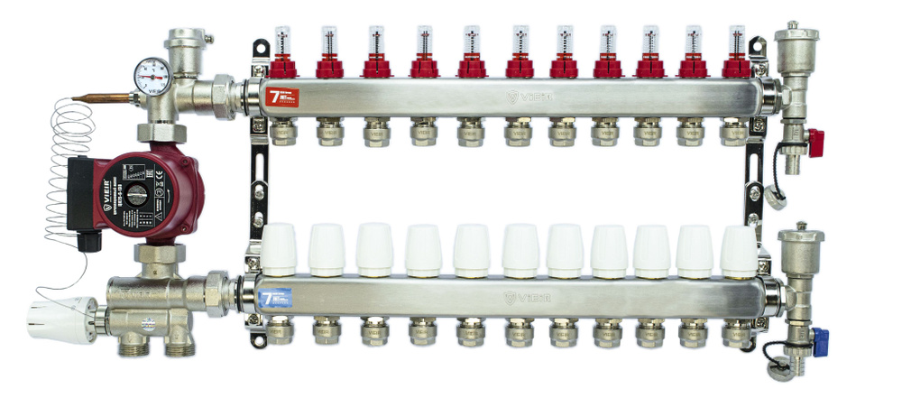 Комплект для теплого пола на 11 выходов (Коллектор VR113-11AKN на 11 контуров, Насос циркуляционный , #1