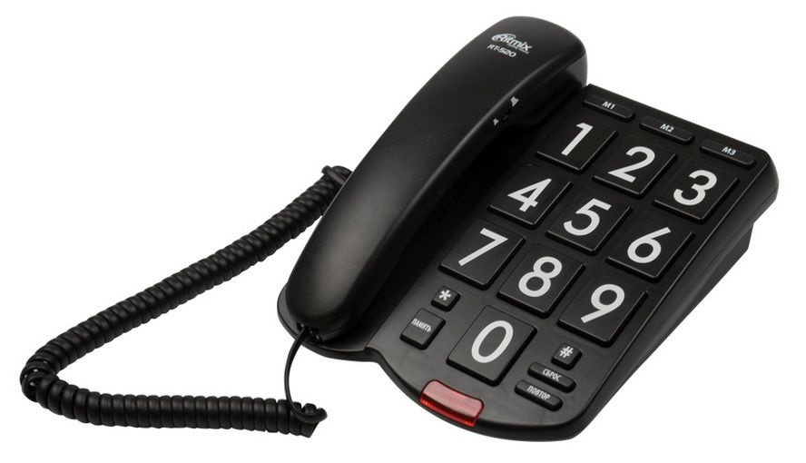 Телефон проводной Ritmix RT-520 черный #1