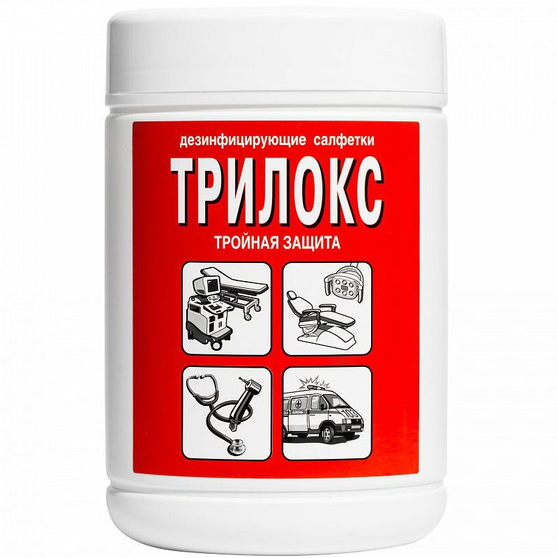 Дезинфицирующие салфетки Трилокс (Банка, 90 шт, 135x180 мм) #1