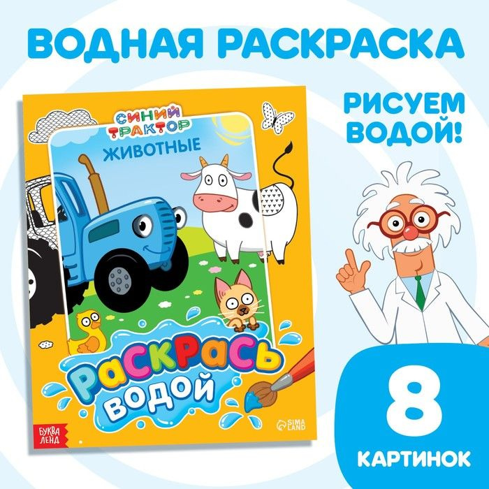 Водная раскраска, 12 стр., 20 х 25 см, 2 шт. #1