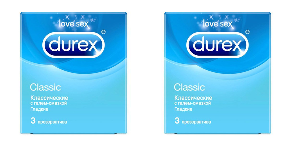 Durex Презервативы Classic, классические с гелем-смазкой, 3 шт, 2 упаковки  #1