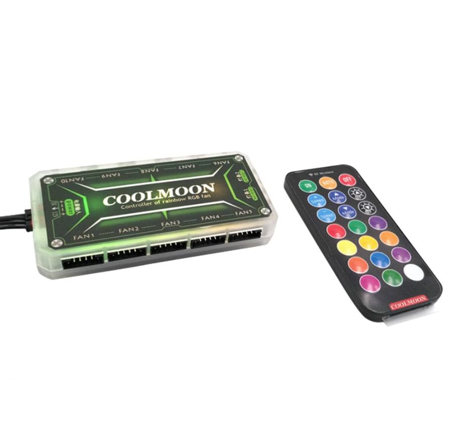 Хаб контроллер RGB 6pin COOLMOON + пульт ДУ питание от MOLEX - купить ...