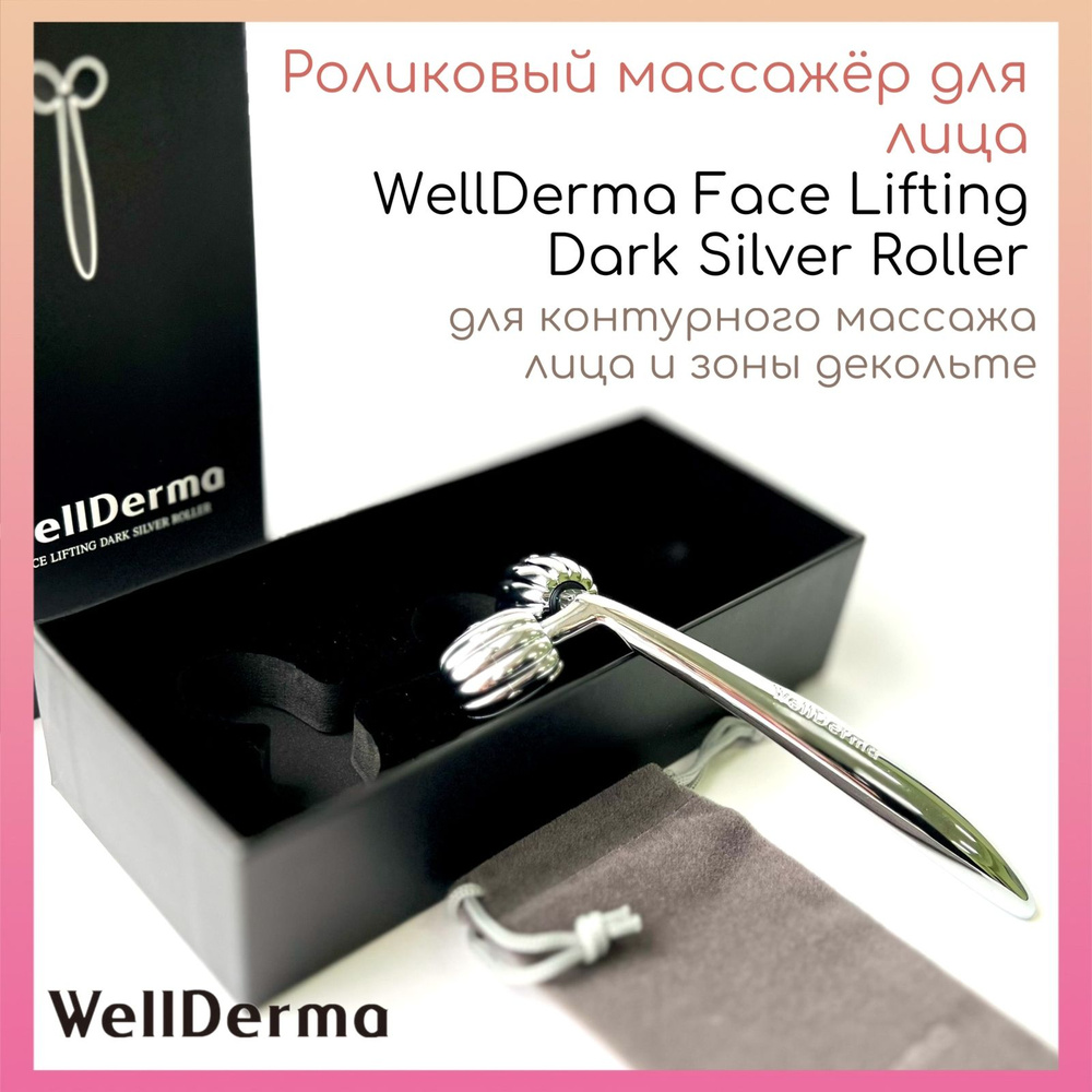 WellDerma Омолаживающий МАССАЖЕР ДЛЯ ЛИЦА (Мезороллер) Face Lifting Roller Dark Silver  #1