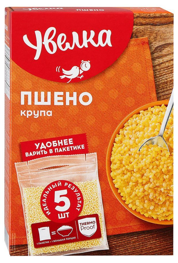 Крупа пшено Увелка в пакетах для варки,5х80 г купить на OZON по низкой ...